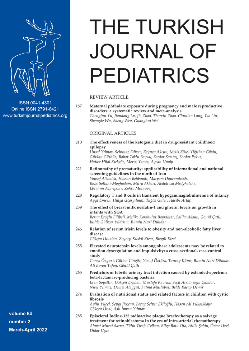 The Turkish Journal of Pediatrics 2022; 64(2) Cover