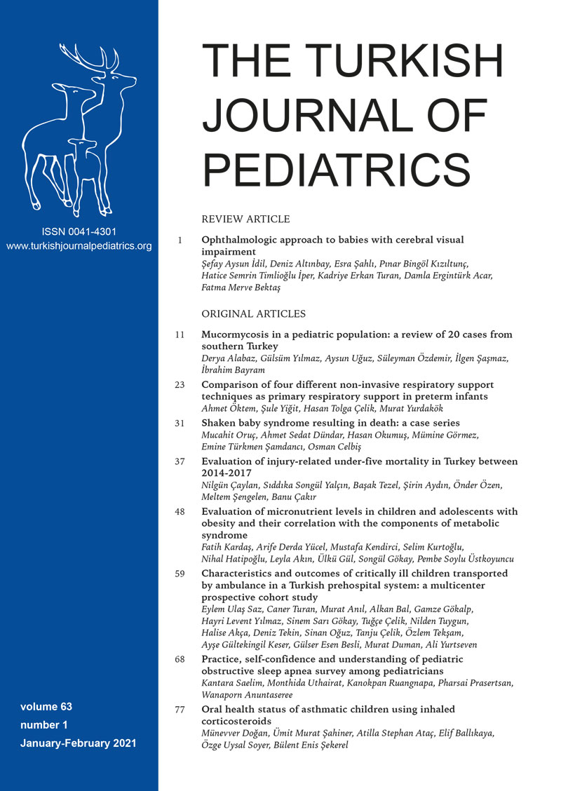 The Turkish Journal of Pediatrics 2021; 63(1) Cover