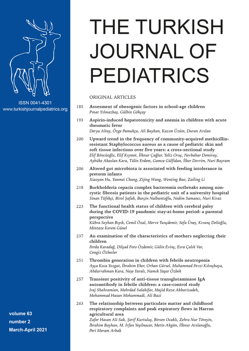 The Turkish Journal of Pediatrics 2021; 63(2) Cover
