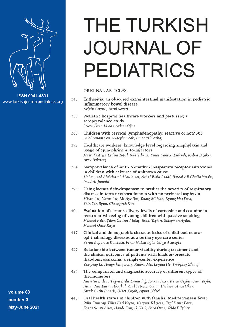 The Turkish Journal of Pediatrics 2021; 63(3) Cover