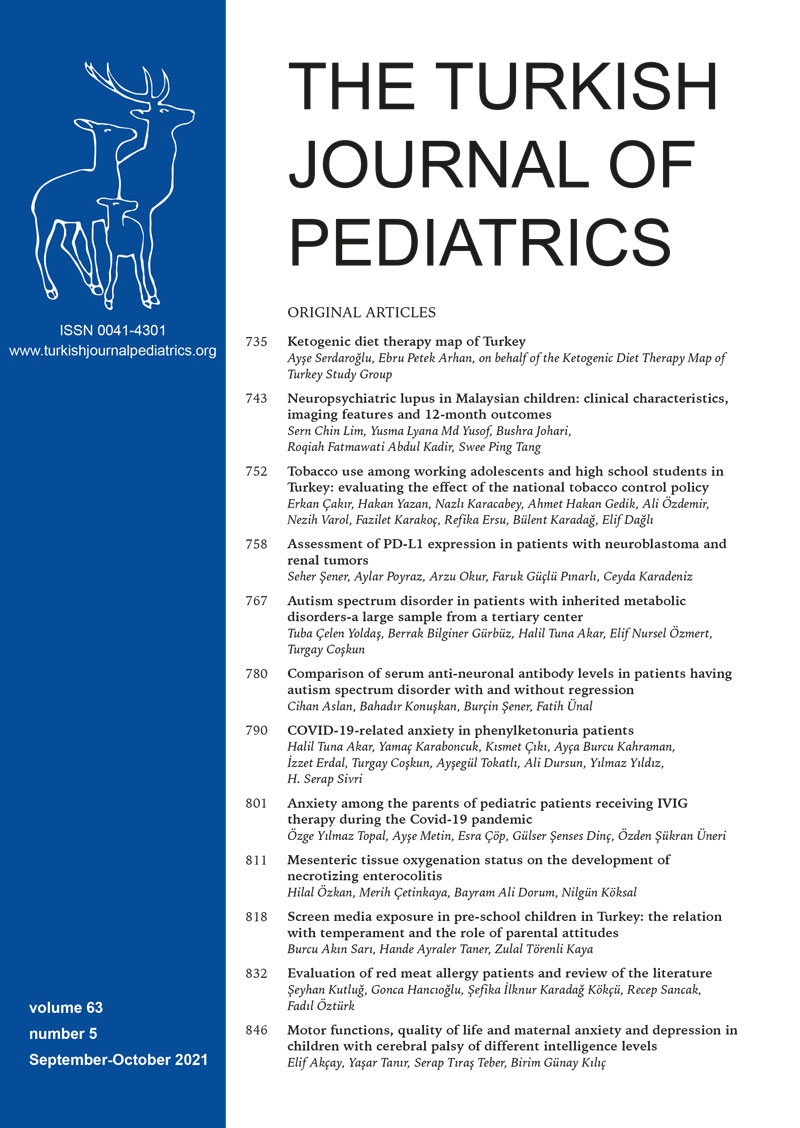 The Turkish Journal of Pediatrics 2021; 63(5) Cover