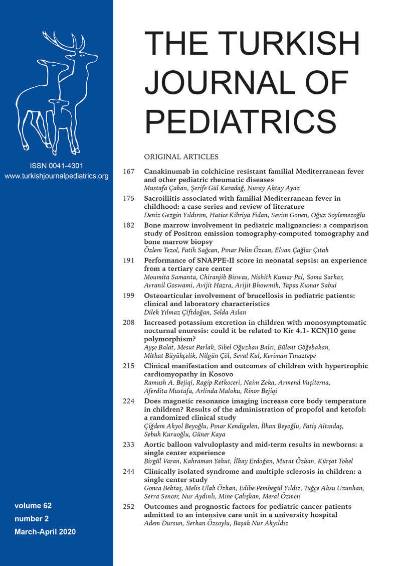 The Turkish Journal of Pediatrics 2020; 62(2) Cover