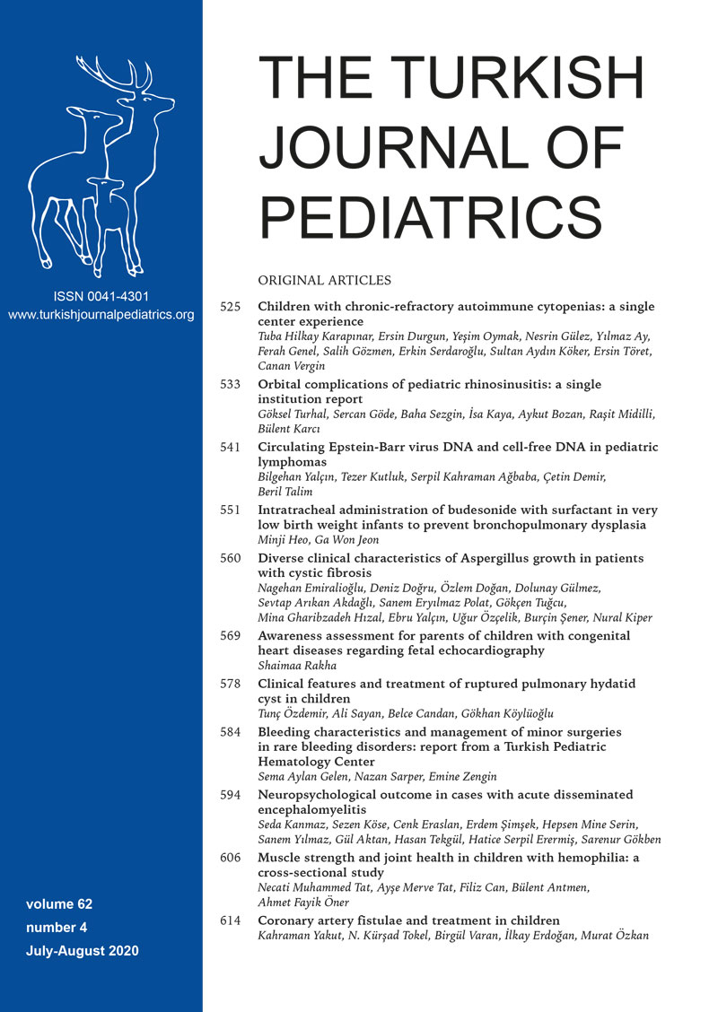 The Turkish Journal of Pediatrics 2020; 62(4) Cover