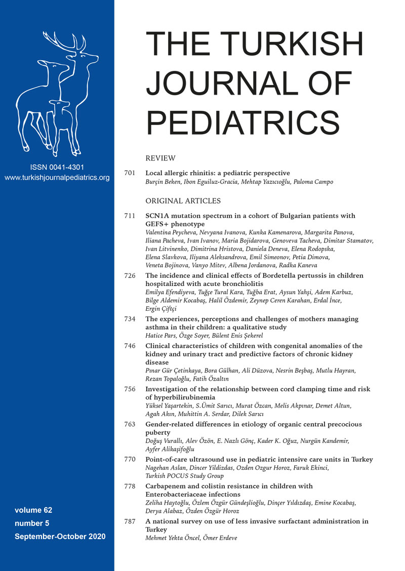The Turkish Journal of Pediatrics 2020; 62(5) Cover