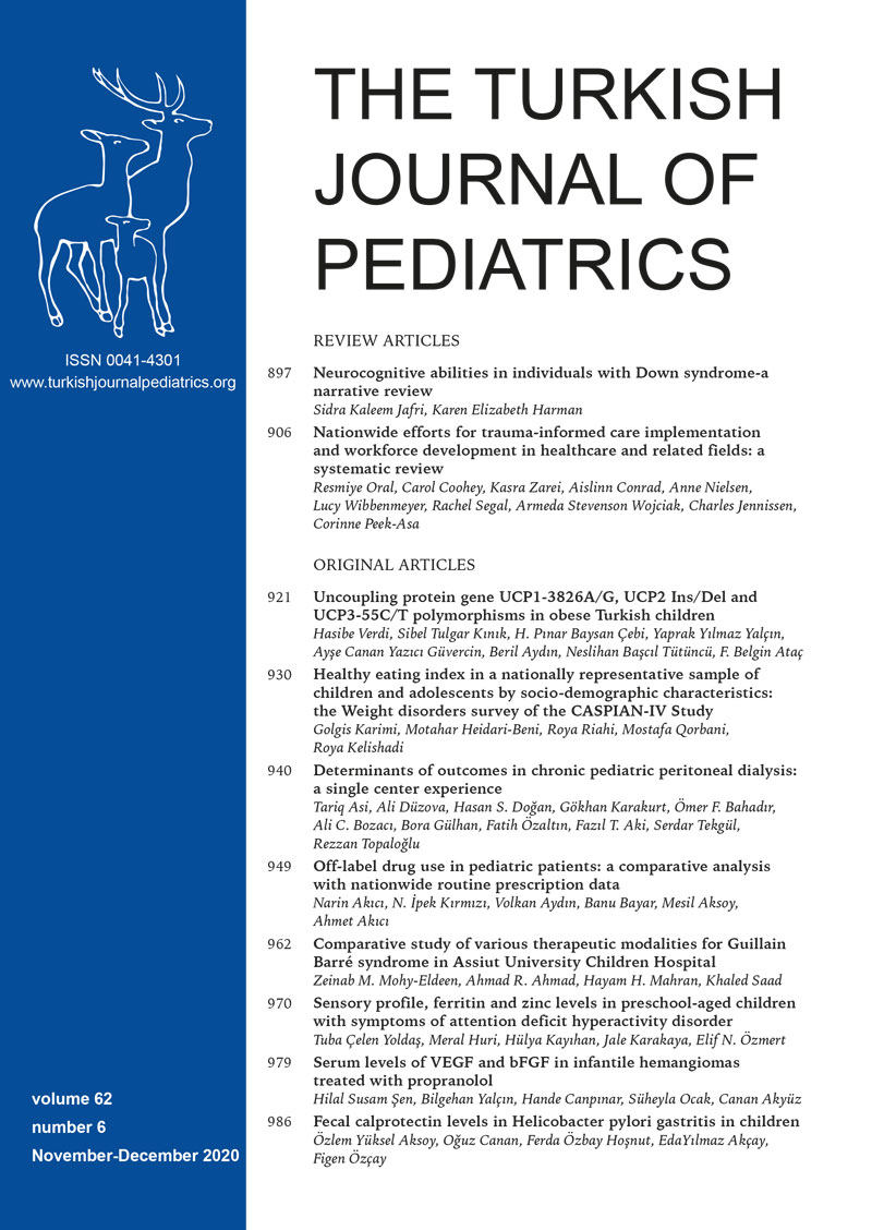 The Turkish Journal of Pediatrics 2020; 62(6) Cover
