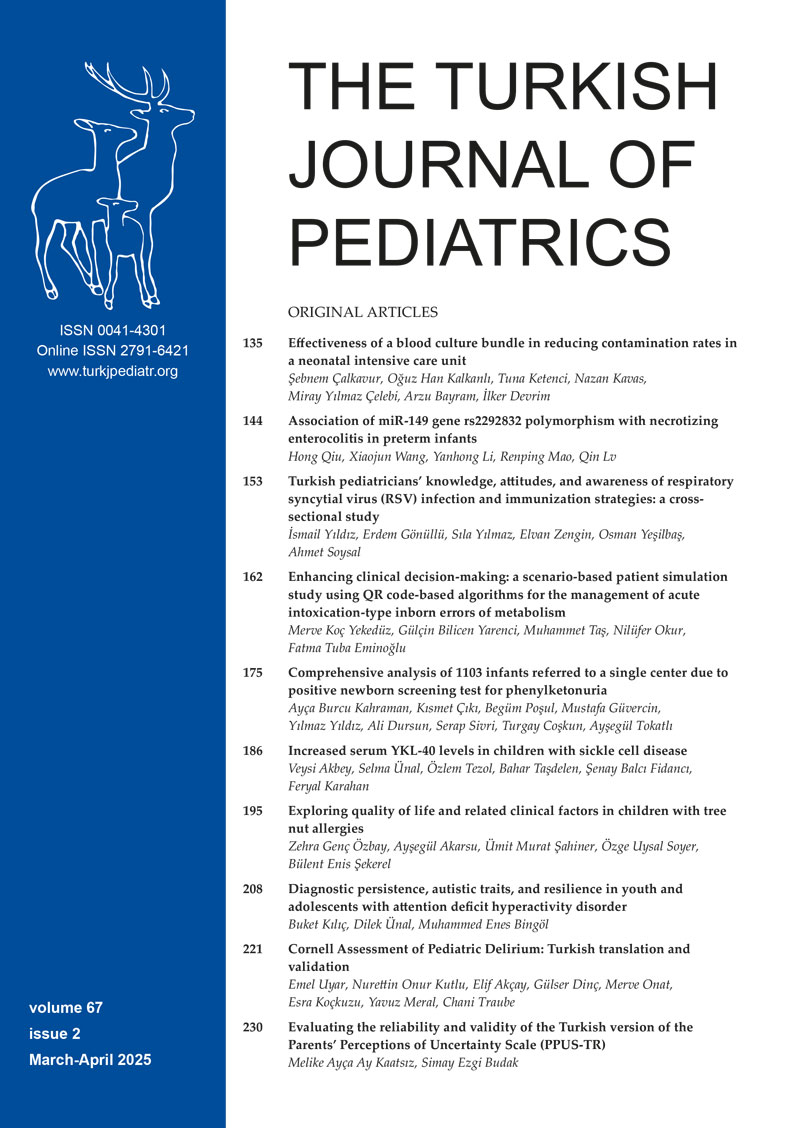 The Turkish Journal of Pediatrics 2025; 67(2) Cover