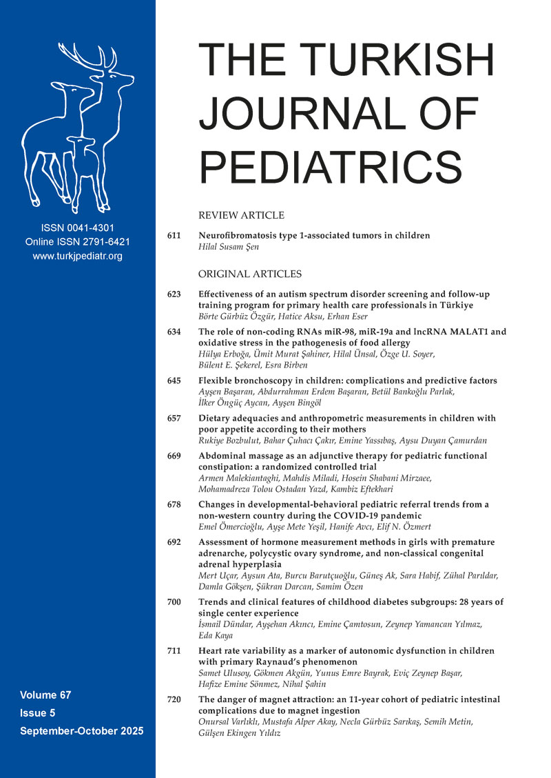 The Turkish Journal of Pediatrics 2025; 67(5) Cover