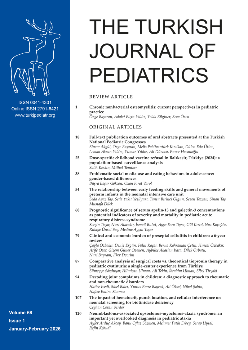 The Turkish Journal of Pediatrics 2026; 68(1) Cover