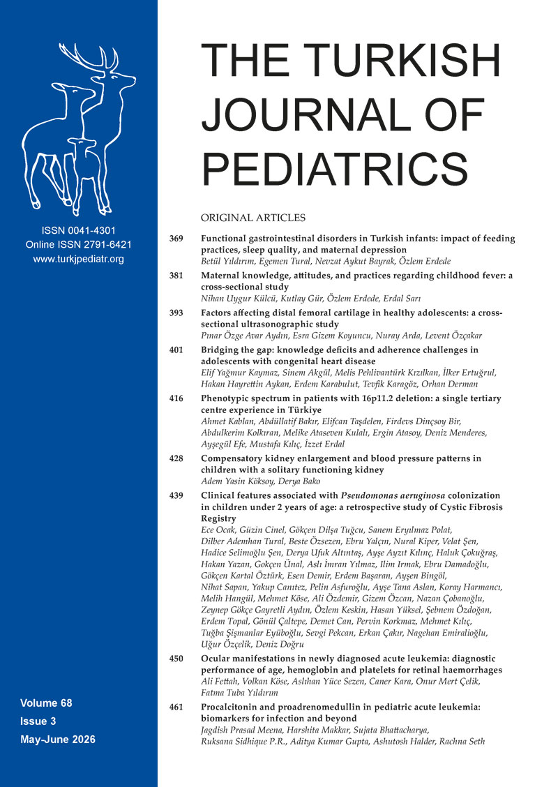 The Turkish Journal of Pediatrics 2026; 68(3) Cover