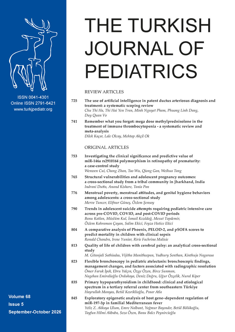 The Turkish Journal of Pediatrics 2026; 68(5) Cover