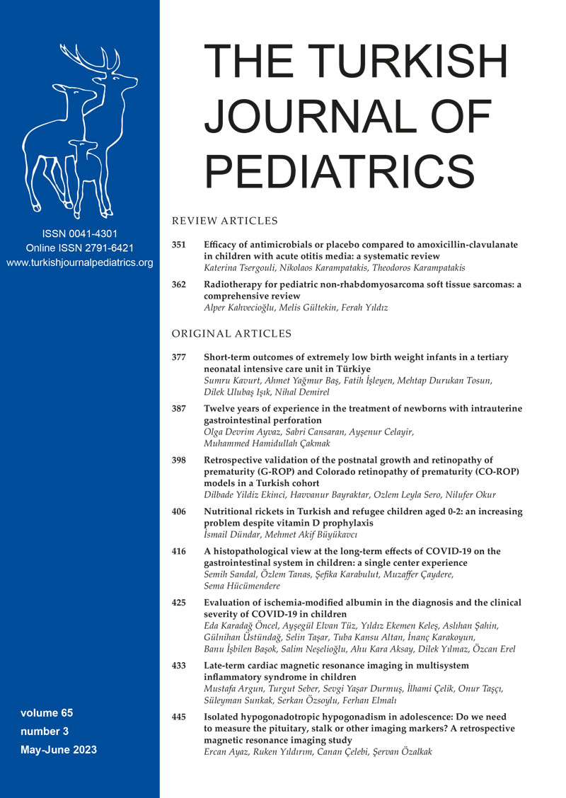 The Turkish Journal of Pediatrics 2023; 65(3) Cover