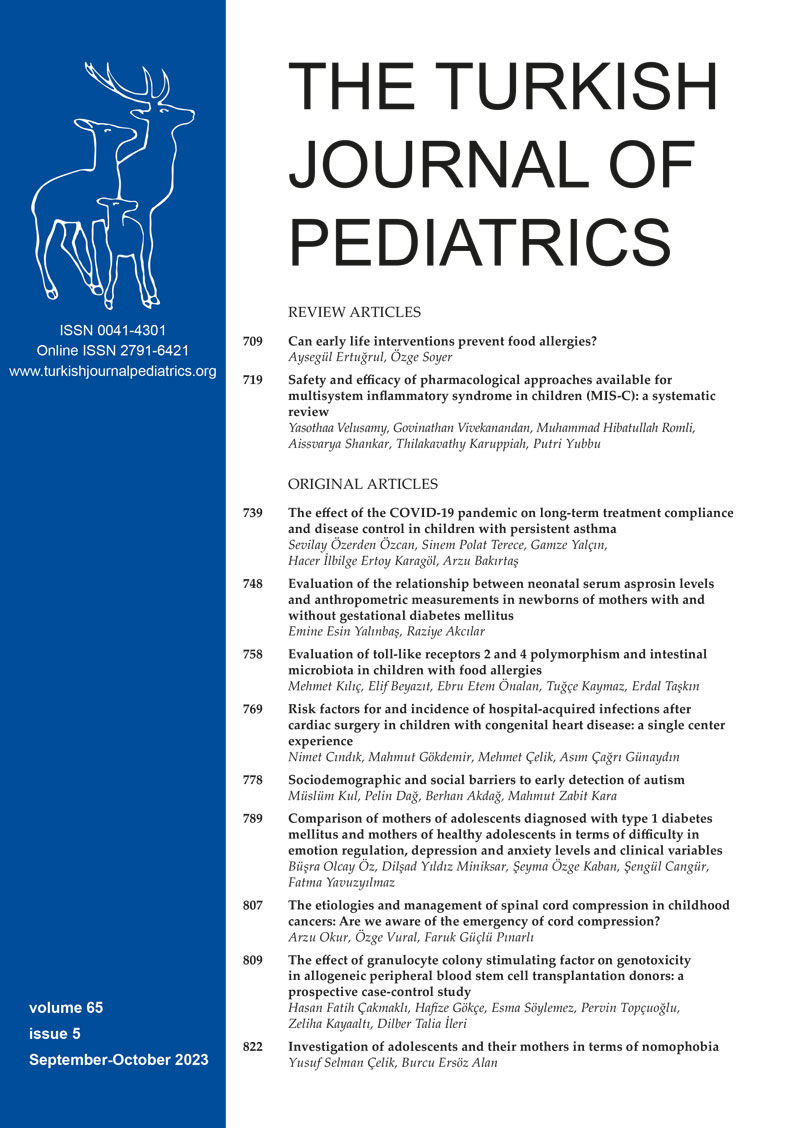 The Turkish Journal of Pediatrics 2023; 65(5) Cover